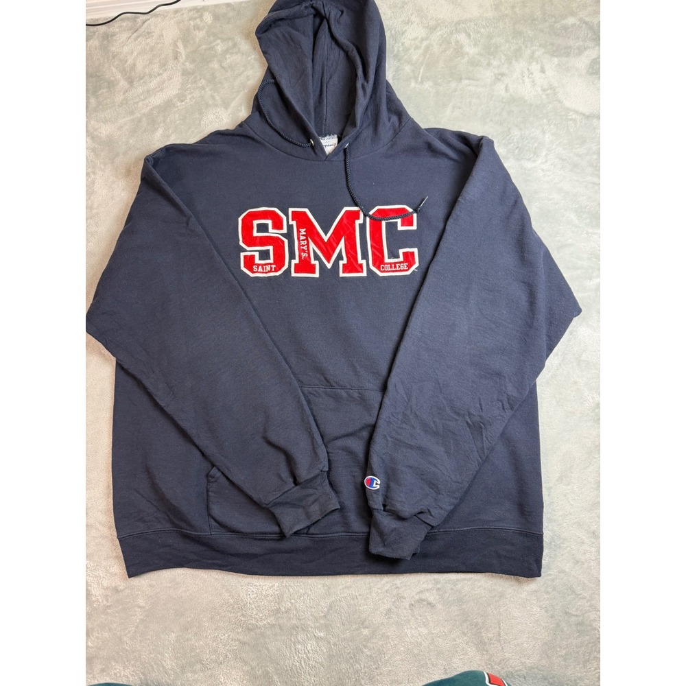 CHAMPION Saint Marys College SMC Mens XL Navy Pullover Hoodie Sweatshirt NCAA